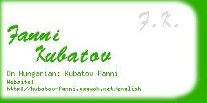 fanni kubatov business card